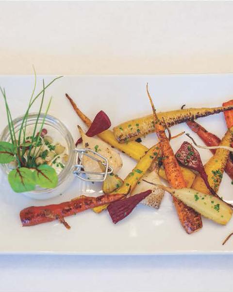 Roasted root vegetable tasting plate
