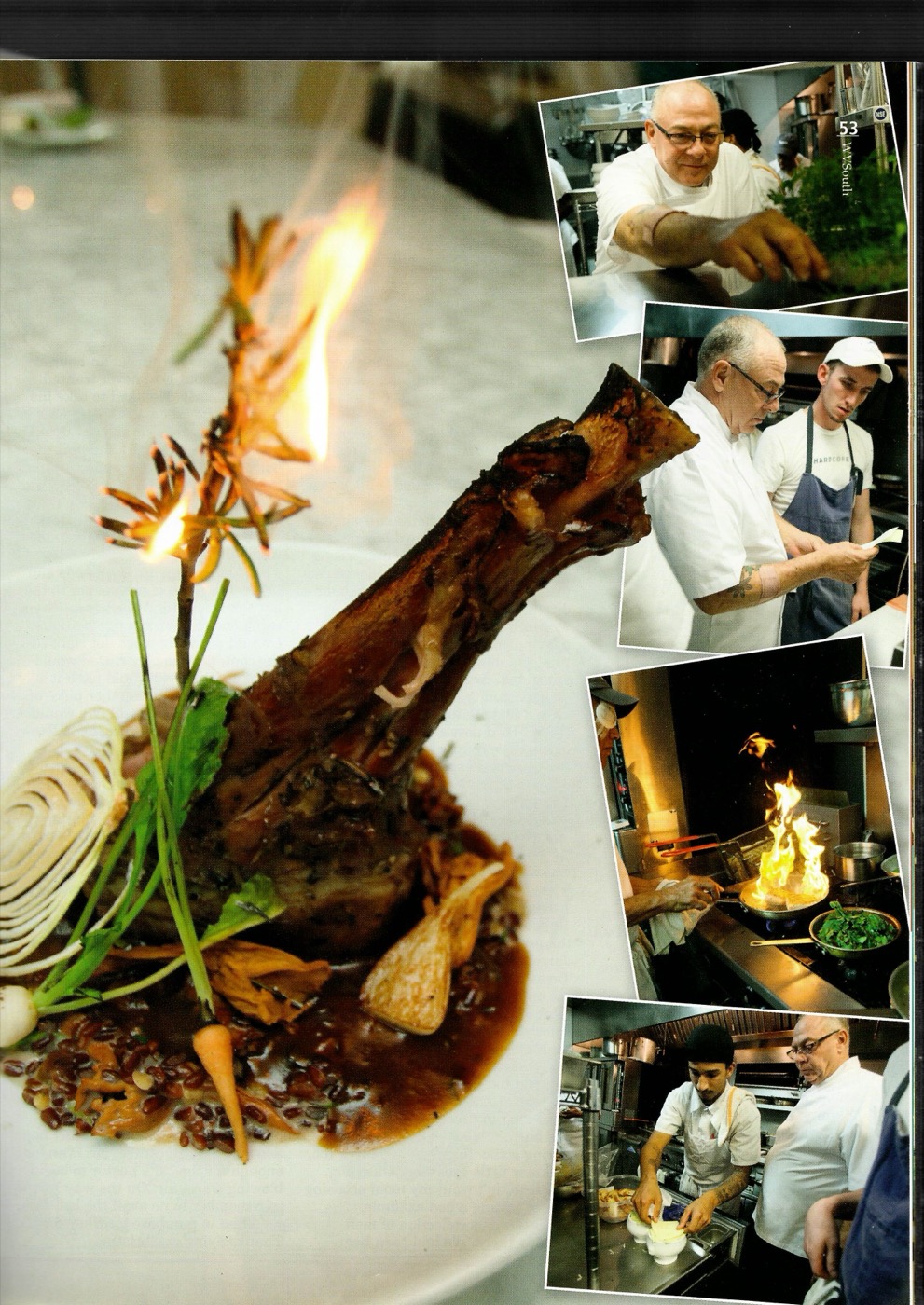 Lamb shank flambeed tableside, WV South page 53