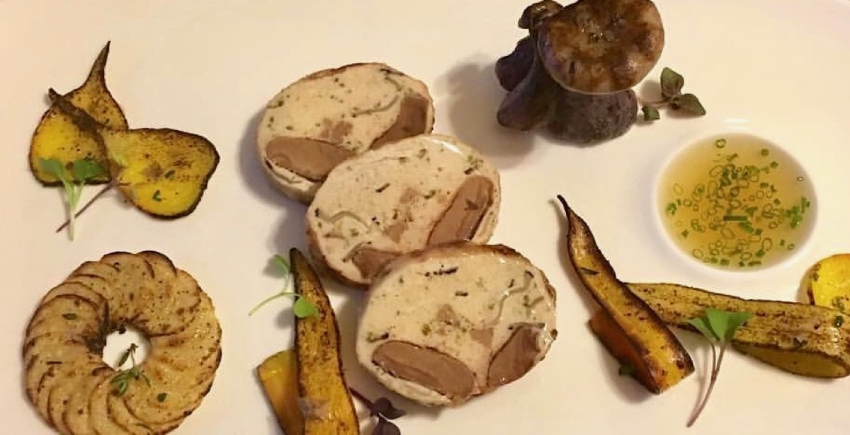 Poultry roulade trio, root vegetables